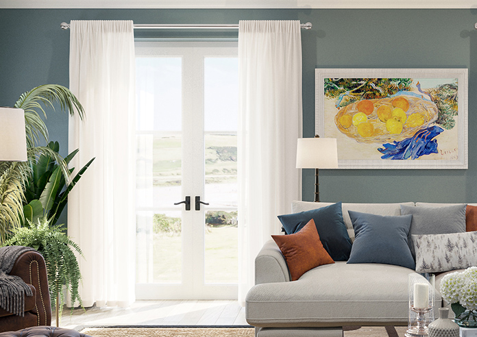 Pavia Voile, White Primrose - Made to Measure Curtains - Image 3